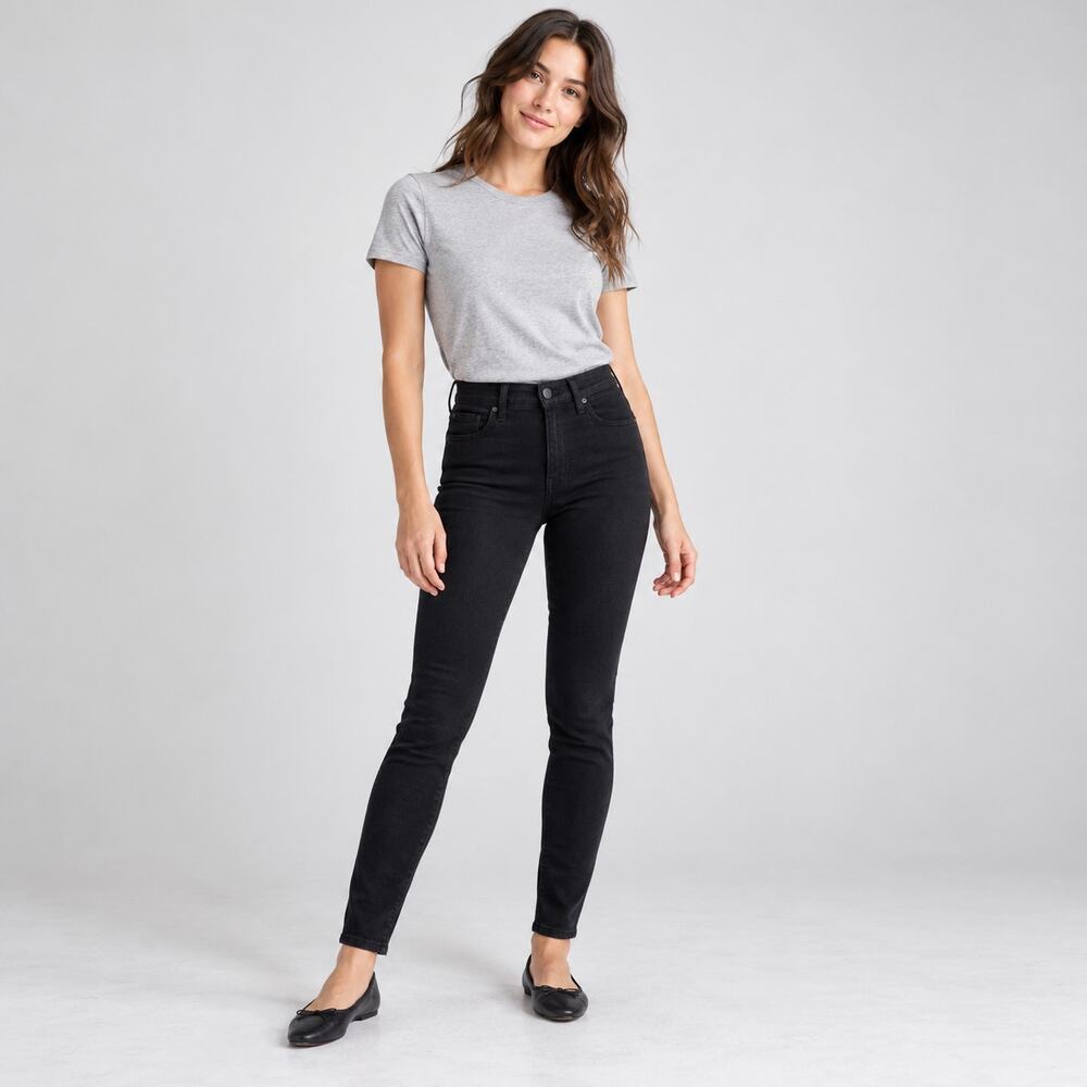 Madewell Jeans WMNS Size 25 Black High Rise Skinny Stretch Denim Indie Sleaze